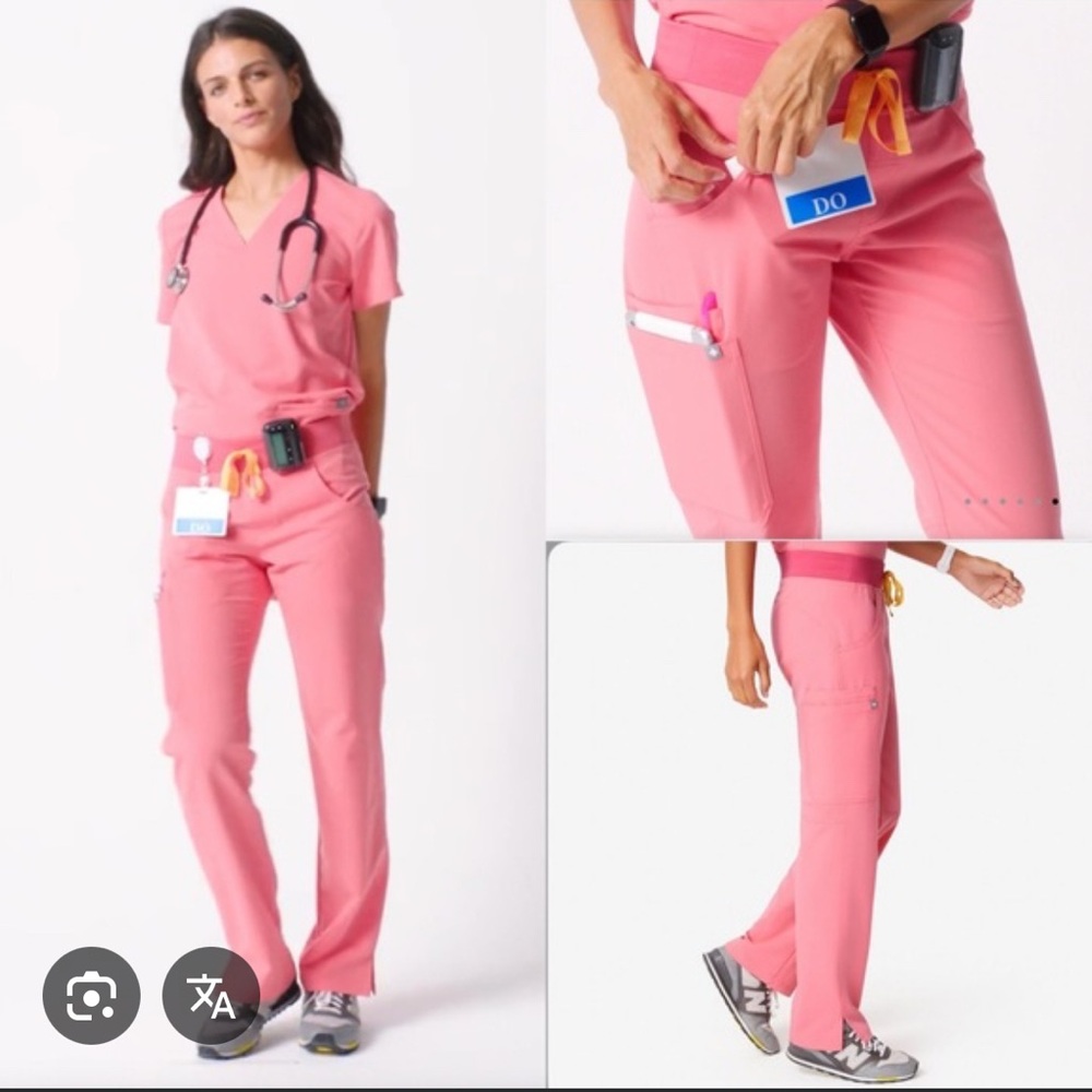 Figs Women's Straight Leg Scrub Pants in Pink